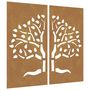 Voir la diapositive 2 : VIDAXL Decorations murales jardin 2 pcs 105x55 cm design d'arbre