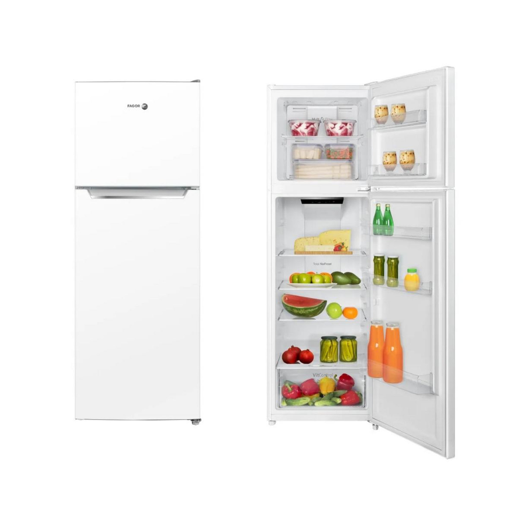 Voir la diapositive 5 : Fagor Réfrigérateur combiné 55cm 255l no frost blanc - FDPP248RNFDB
