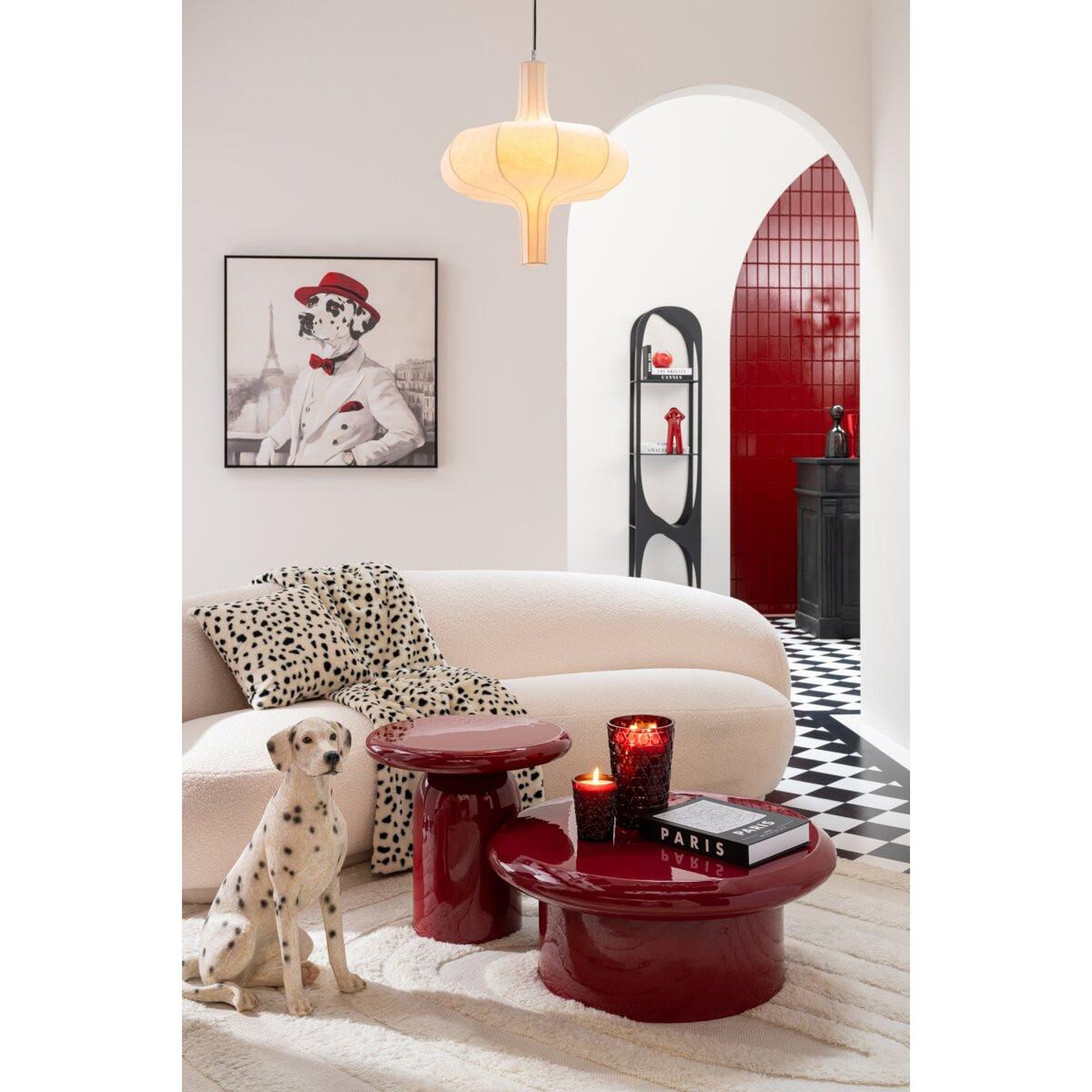 Voir la diapositive 4 : J-LINE Table basse en métal  edvin  76cm rouge