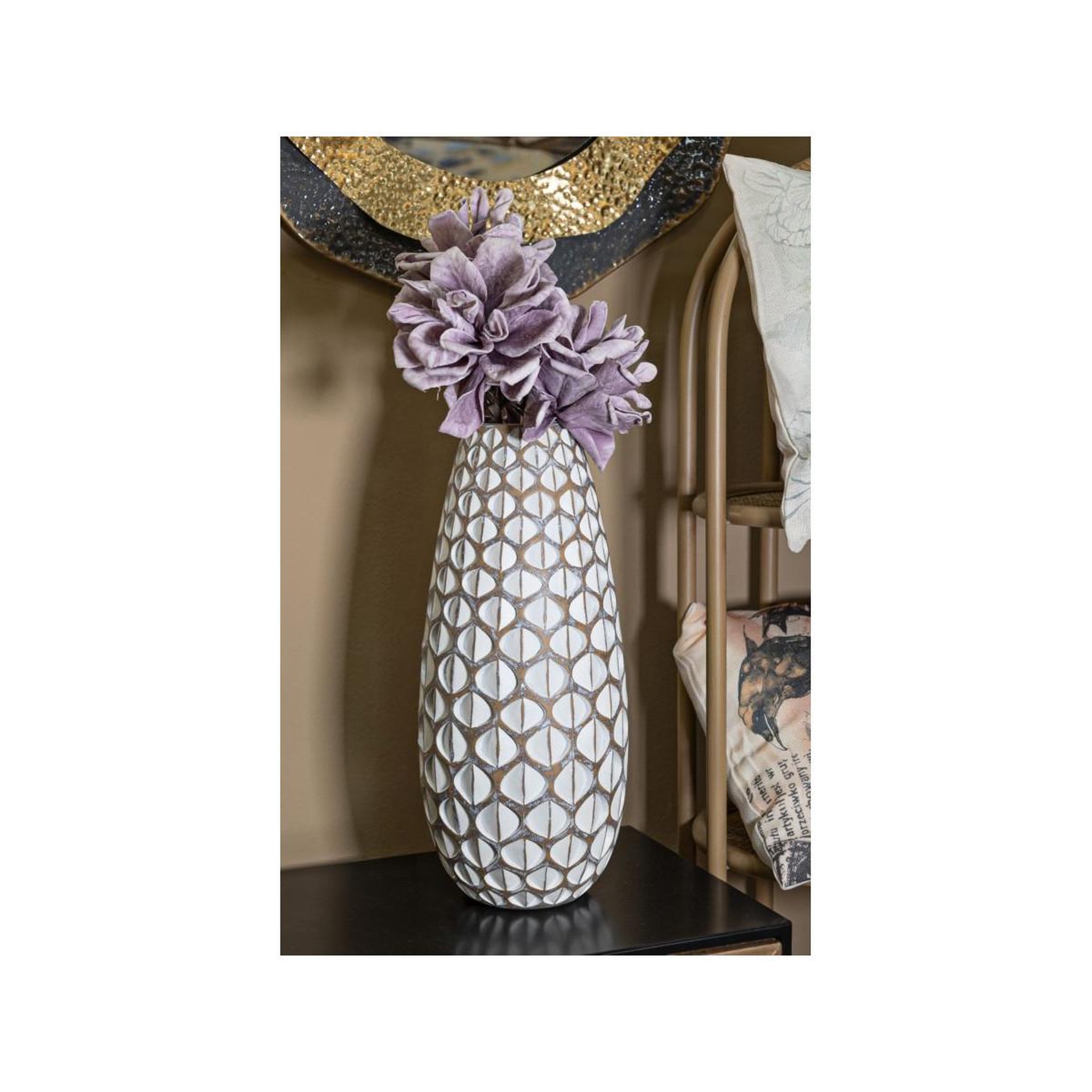 Voir la diapositive 6 : Paris Prix Vase déco en résine  tibet  45cm multicolore