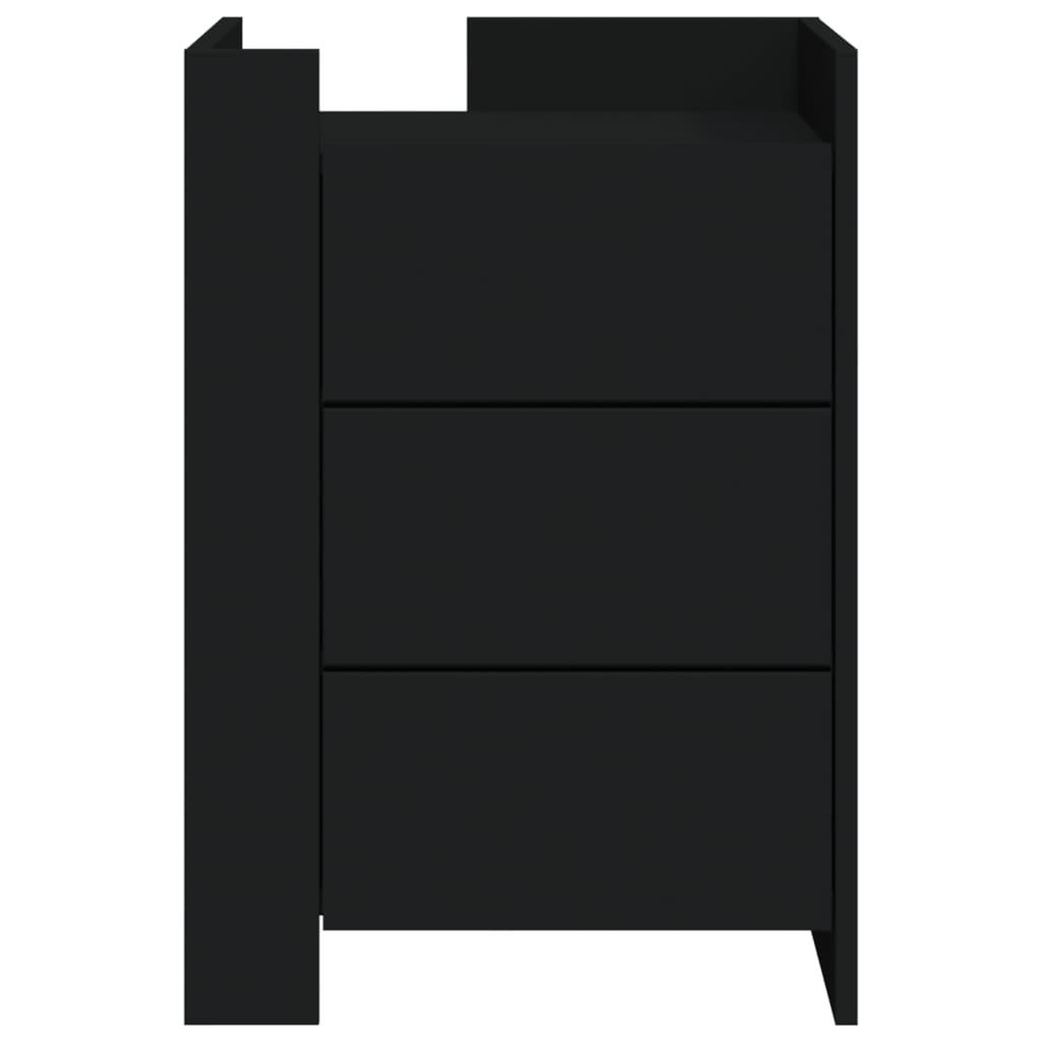 Voir la diapositive 4 : VIDAXL Table de chevet noir 45x50x65 cm bois d'ingenierie