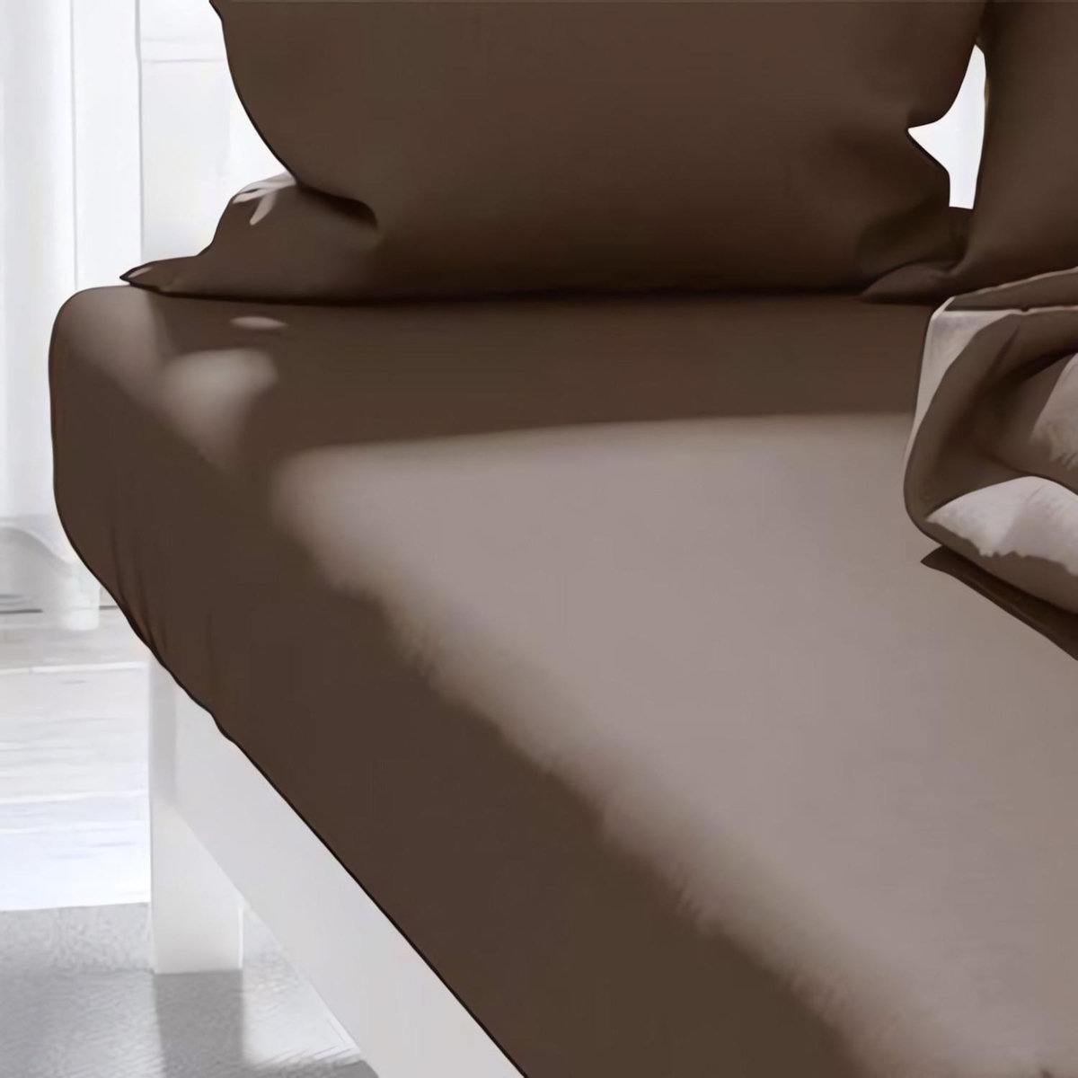 ZZZ Drap housse uni ZZZ chocolat