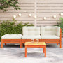 Voir la diapositive 3 : VIDAXL Canape de jardin avec coussins et repose-pied 2 places