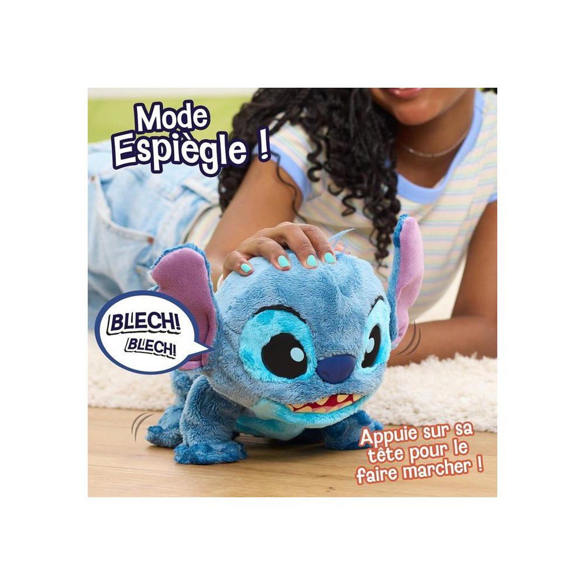 Voir la diapositive 4 : Peluche interactive Stitch bleue Just Play, 36 cm, 2 modes de jeu