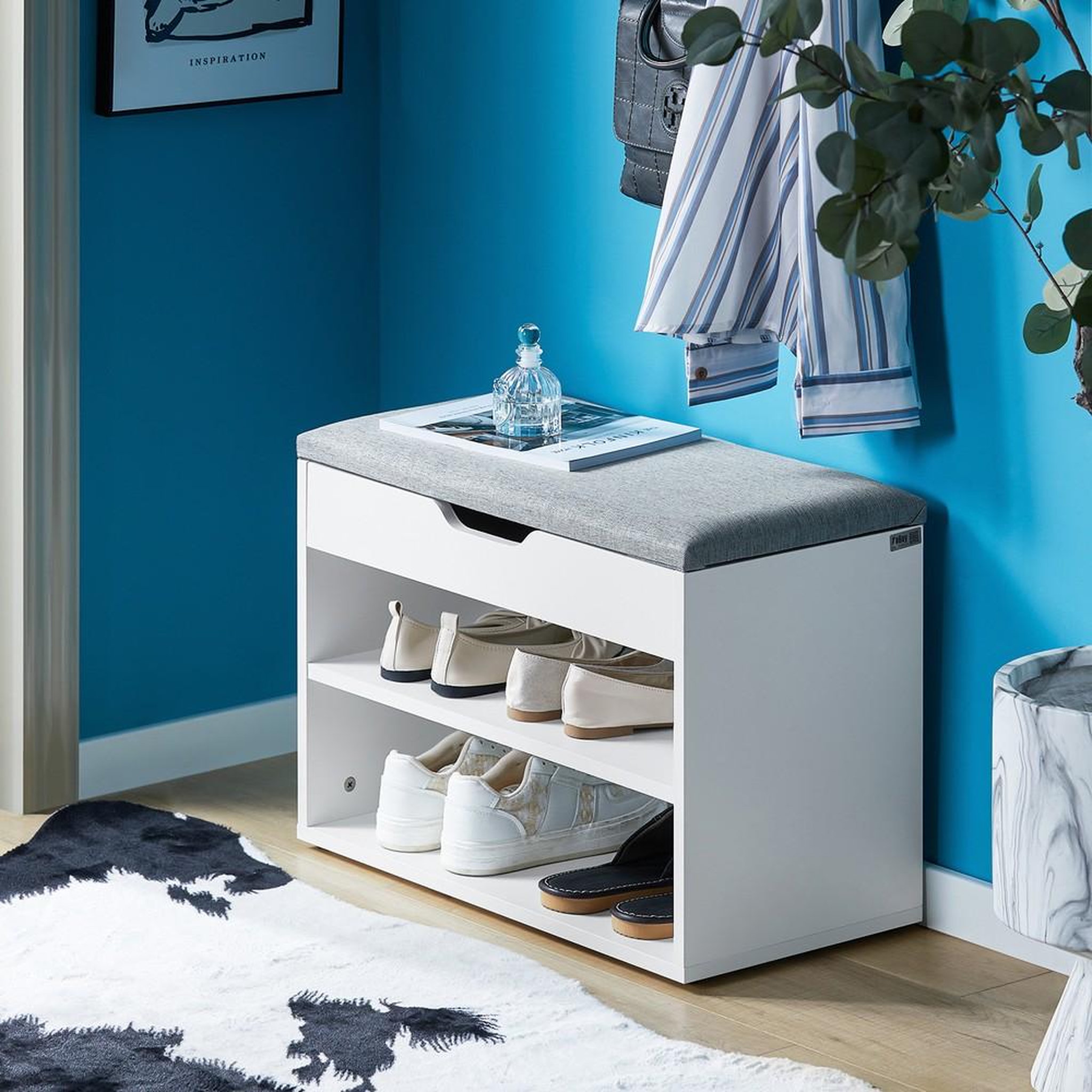Voir la diapositive 2 : SOBUY SoBuy - Banc de rangement à chaussures avec une porte - Moderne - FSR25