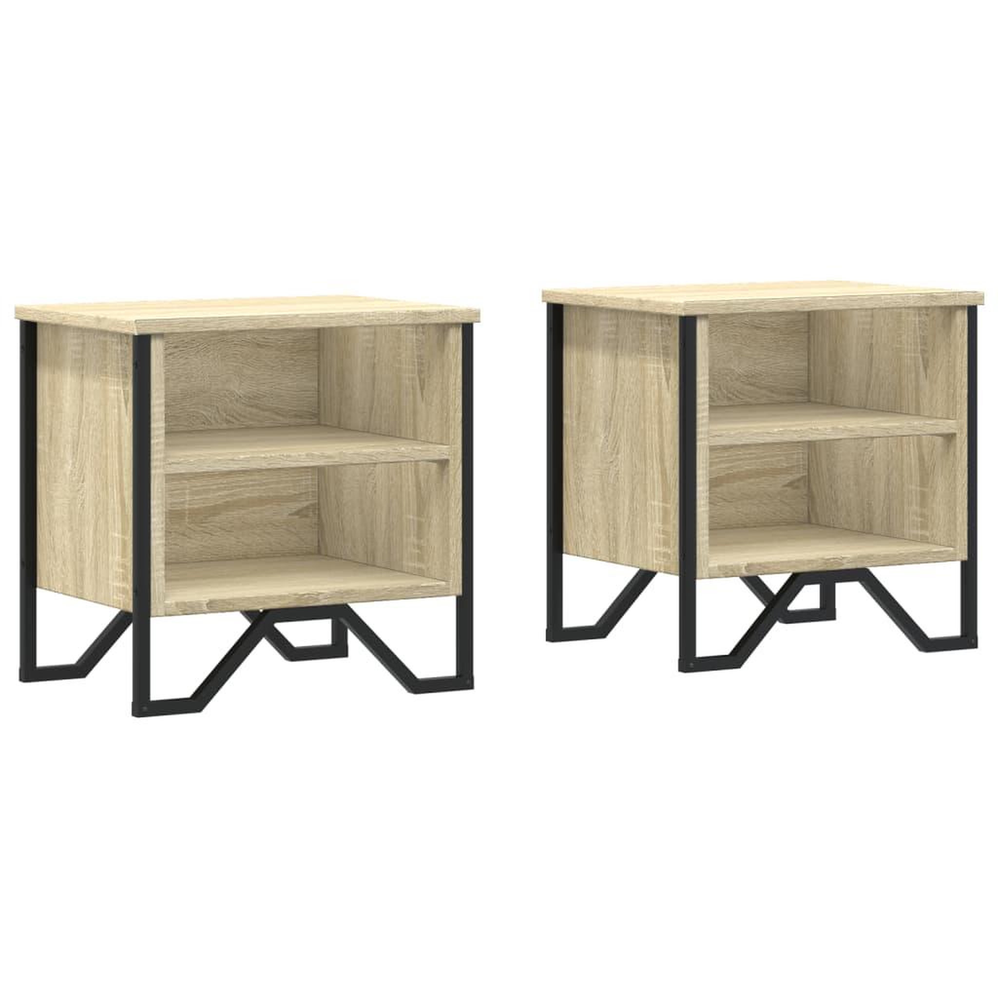Voir la diapositive 2 : VIDAXL Tables de chevet 2pcs chene sonoma 40x30x40cm bois d'ingenierie