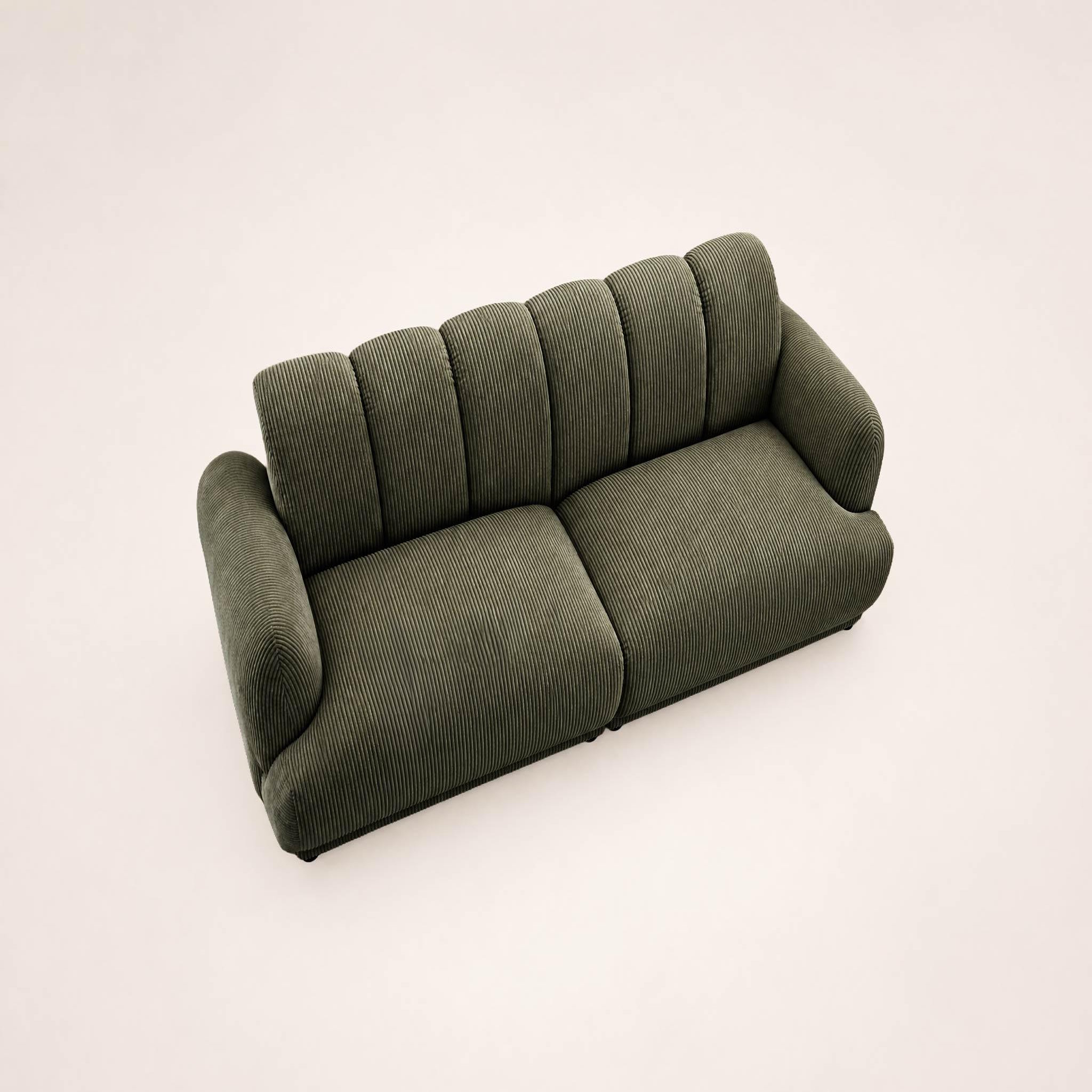 Voir la diapositive 6 : BEST MOBILIER Luigi - canapé droit 3 places en velours côtelé