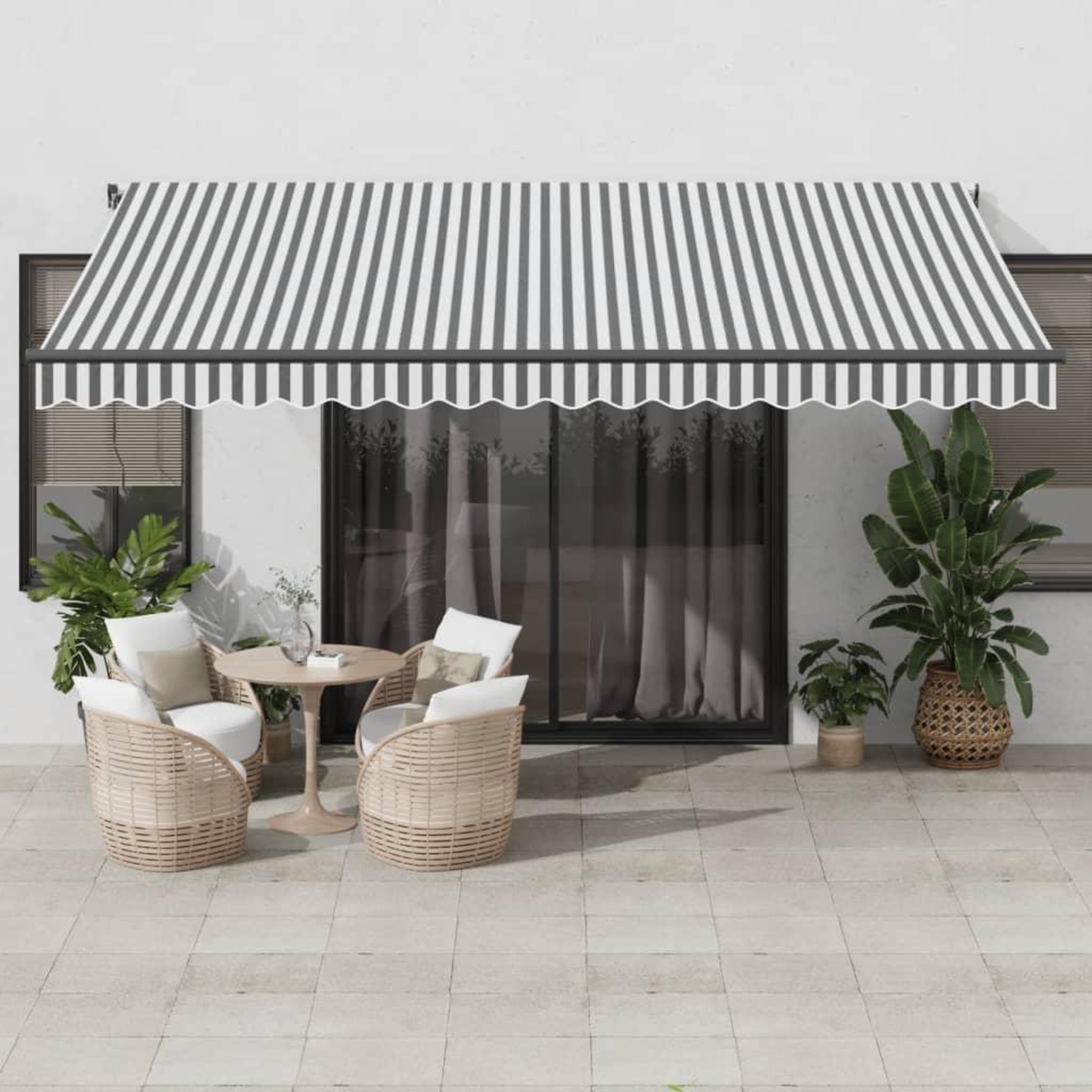 VIDAXL Auvent retractable automatique avec LED anthracite et blanc