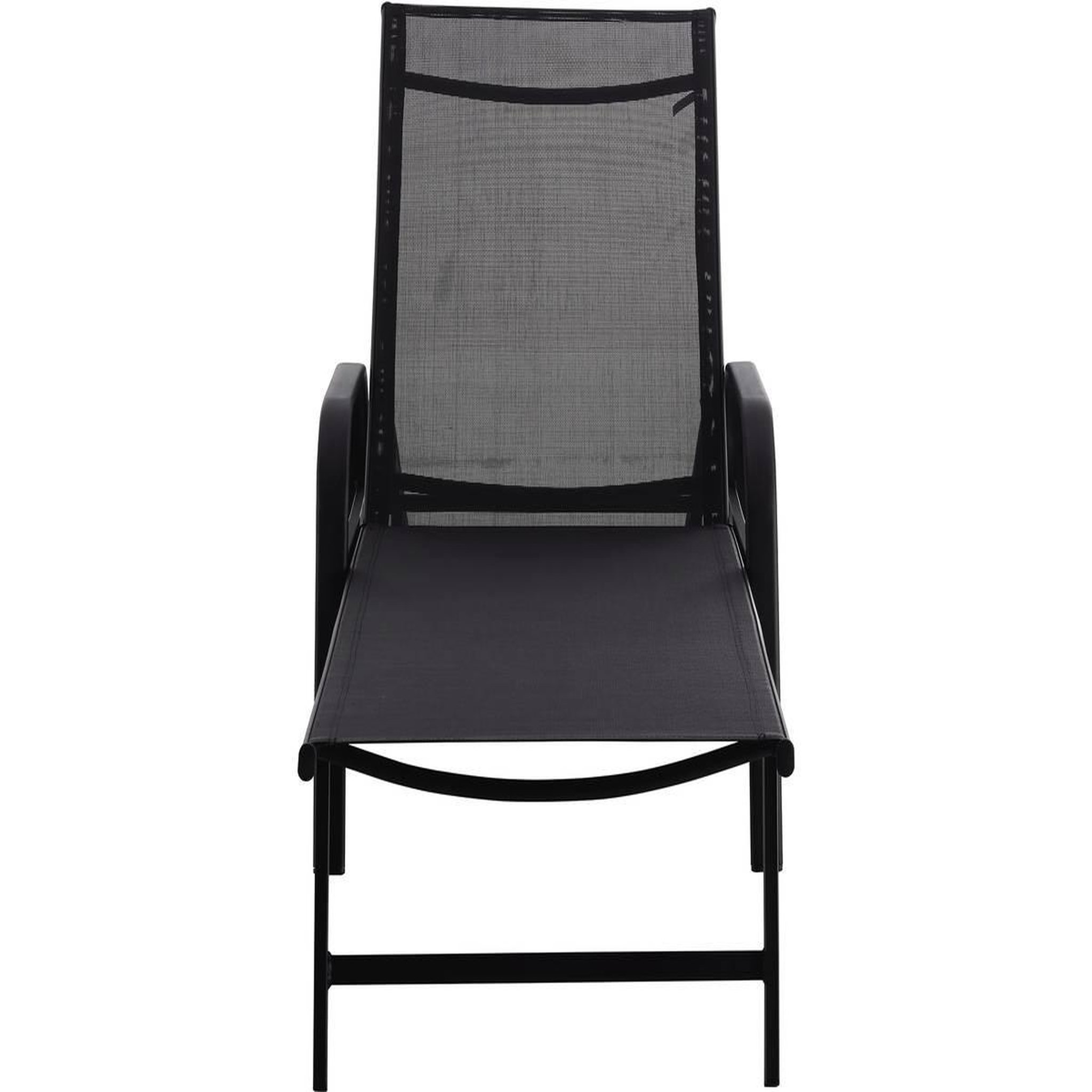 Voir la diapositive 2 : Habitat et Jardin Lot de 2 bains de soleil en métal avec accoudoirs  farniente  - noir
