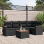 Voir la diapositive 1 : VIDAXL Salon de jardin 6 pcs avec coussins noir resine tressee
