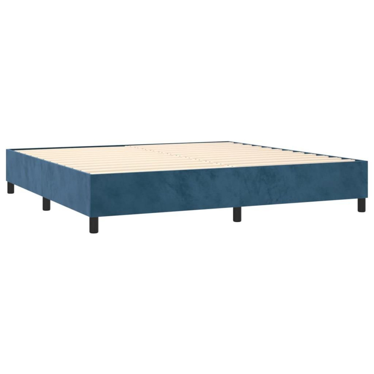 VIDAXL Sommier a lattes de lit avec matelas LED Bleu fonce 200x200 cm