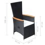 Voir la diapositive 6 : VIDAXL Chaise inclinable de jardin 2pc et coussins Resine tressee Noir