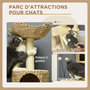 Voir la diapositive 6 : PAWHUT Arbre à chat style cosy chic griffoirs grattoir sisal naturel équipement multiple peluche jacinthe d'eau beige