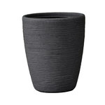 VASAR Pot rond avec stries - Gris Anthracite - 36cm - Polyéthylène