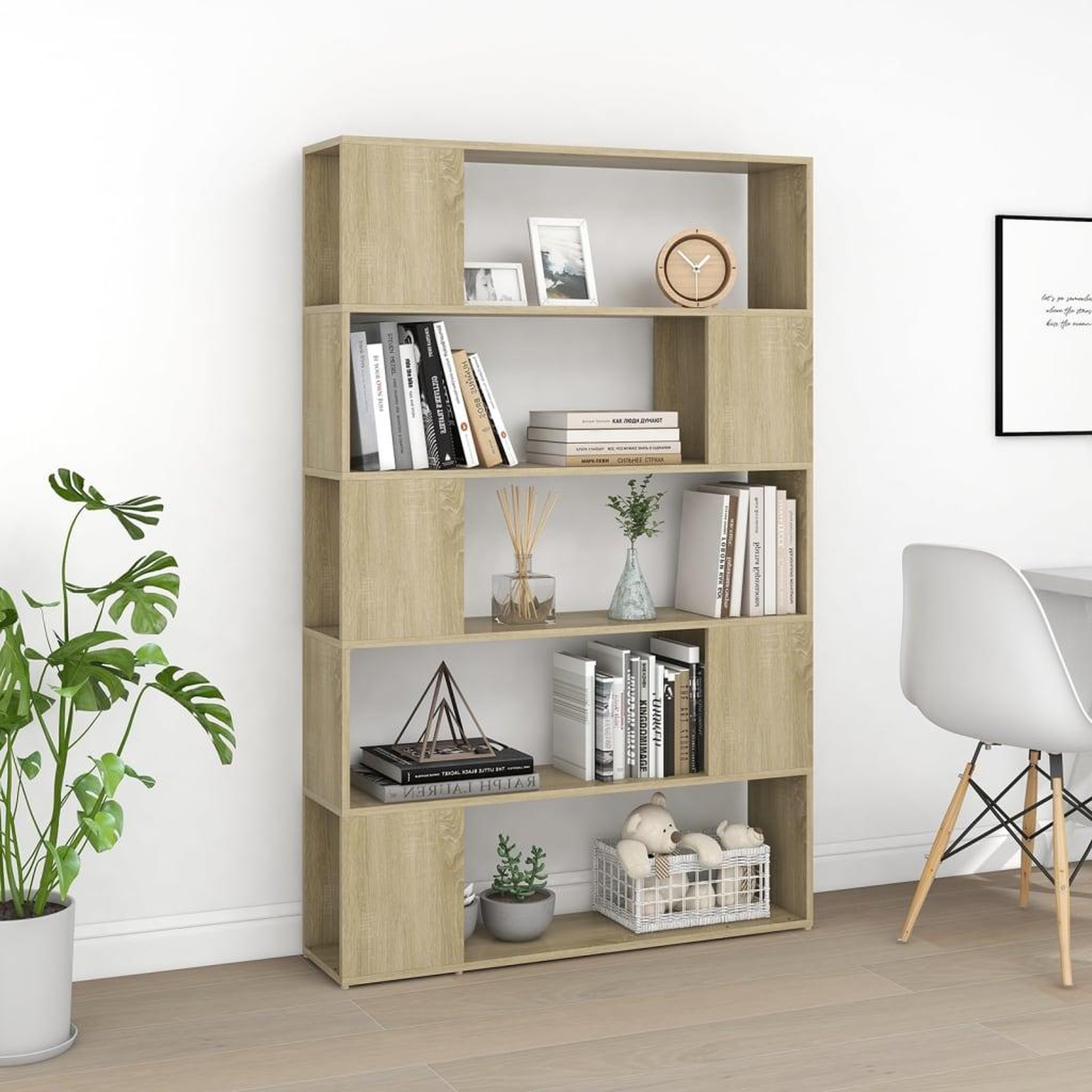 Voir la diapositive 5 : VIDAXL Bibliotheque/Separateur de piece Chene sonoma Bois d'ingenierie