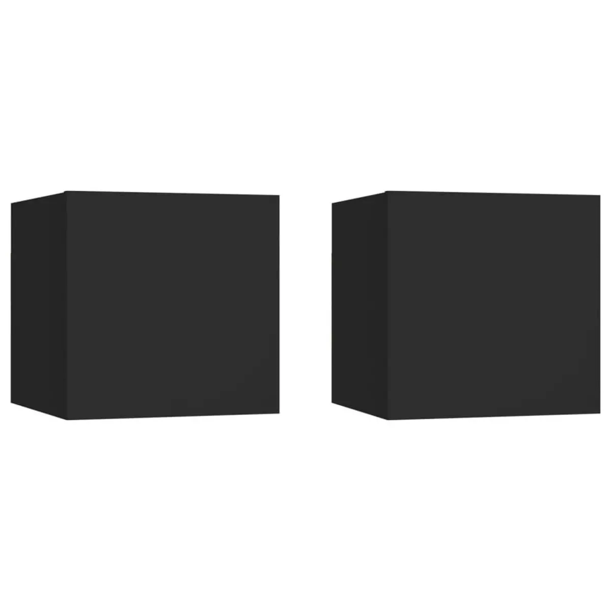 VIDAXL Tables de chevet 2 pcs Noir 30,5x30x30 cm Agglomere