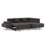 Voir la diapositive 3 : BEST MOBILIER Margaux - canapé d'angle droit 5 places convertible avec coffre et têtières réglables en velours texturé