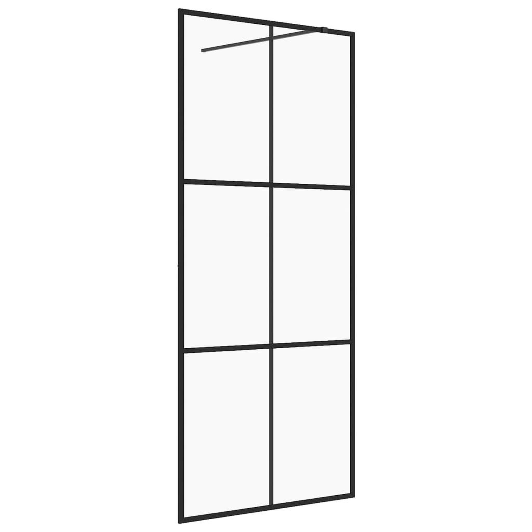 Voir la diapositive 2 : VIDAXL Paroi de douche avec verre ESG transparent 115x195 cm Noir