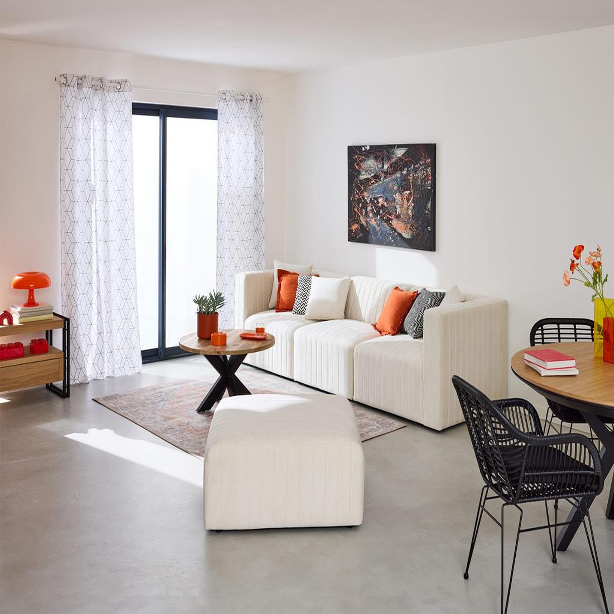 Voir la diapositive 2 : BEST MOBILIER Nova - canapé modulable 3 places - en velours