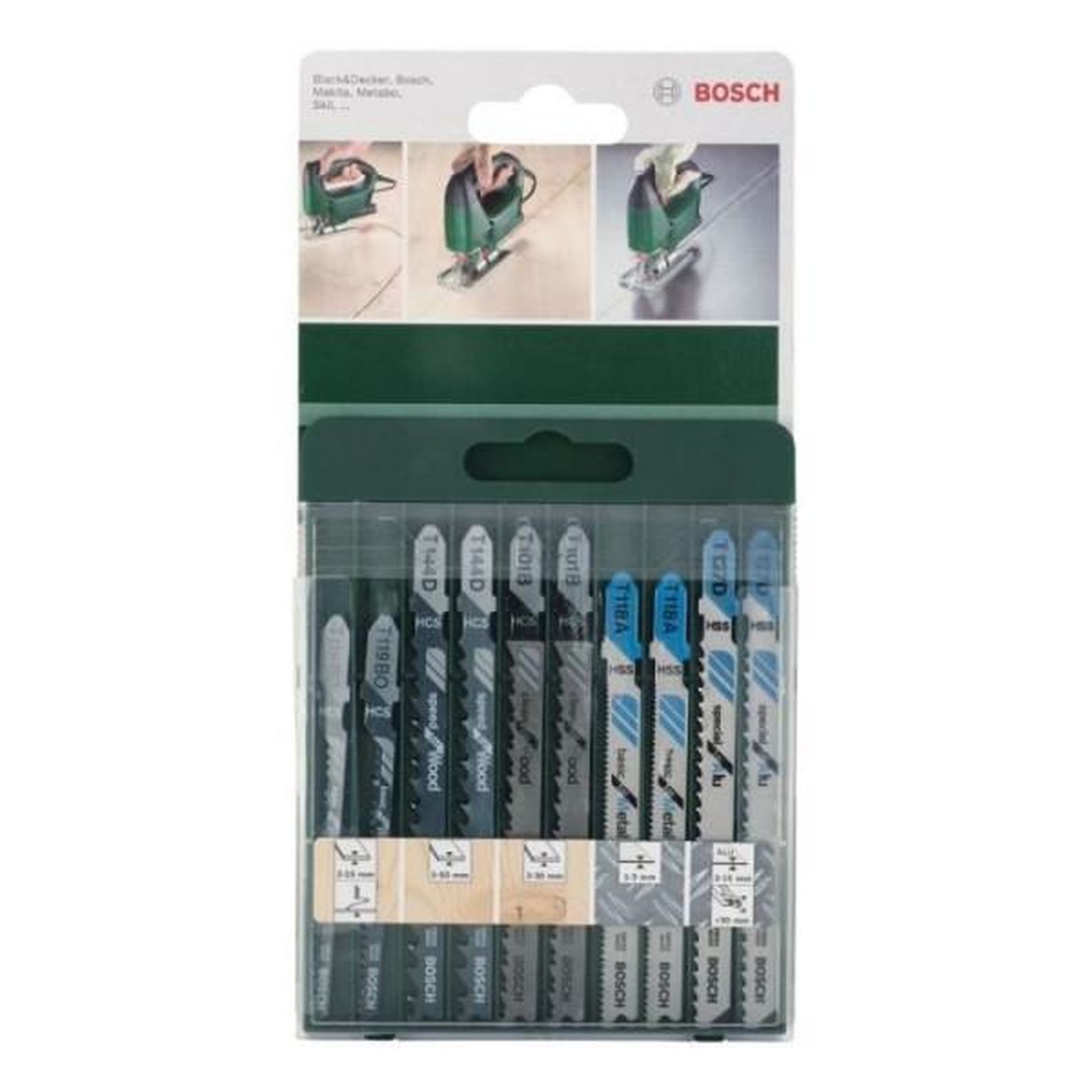 Voir la diapositive 2 : BOSCH Lames de scie sauteuse - bosch - lot de 10 pieces - hss bimetal - mixed wood and metal