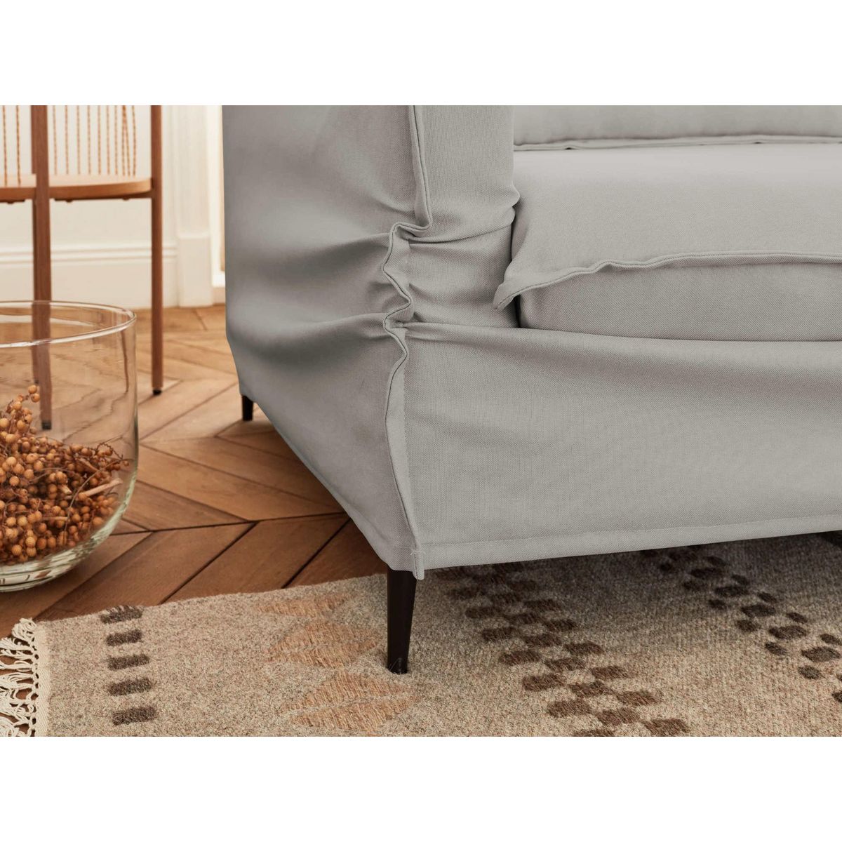 LISA DESIGN Adriann - canapé d'angle droit fixe - 4 places - en tissu déhoussable