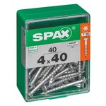 CENTRALE BRICO Lot de 40 vis acier tête autofraisée plate SPAX, Diam.4 mm x L.40 mm