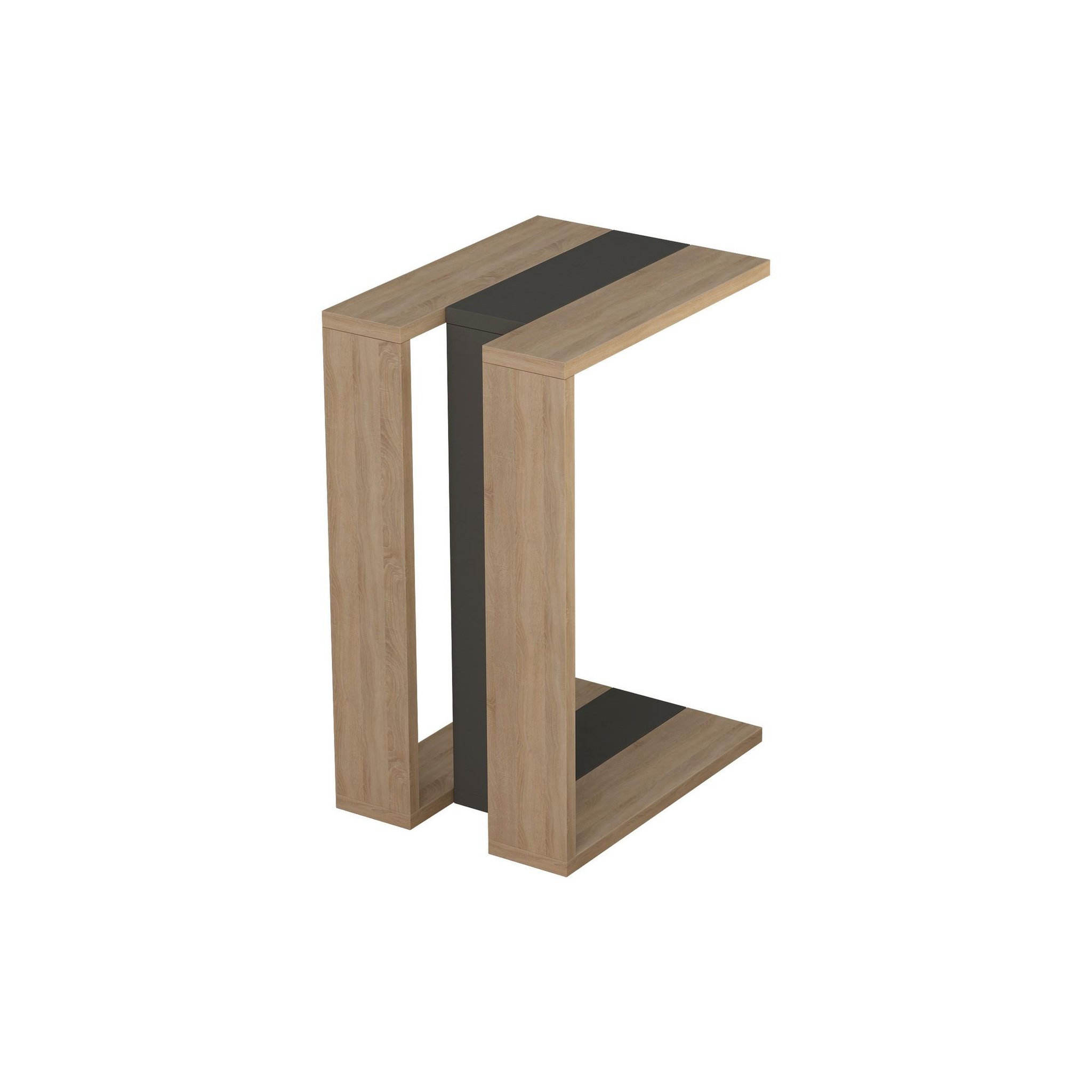 Voir la diapositive 3 : Habitat et Jardin Table d'appoint en bois  muju  - 30 x 40 x 57 cm - chêneanthracite