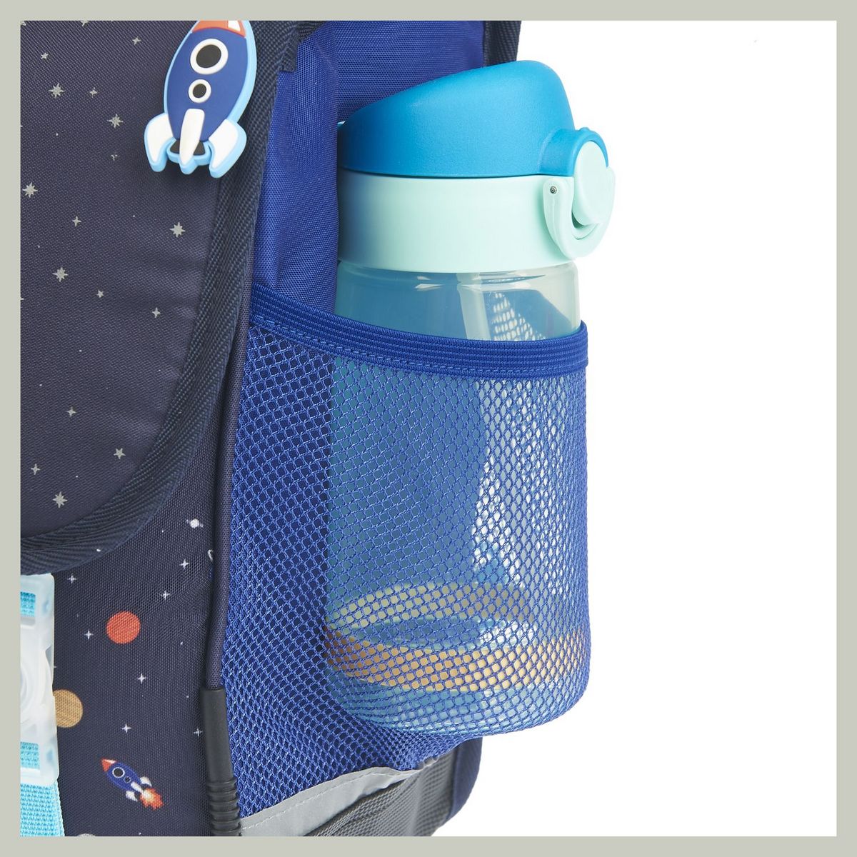 AUCHAN Cartable 36 cm bleu réfléchissant ESPACE