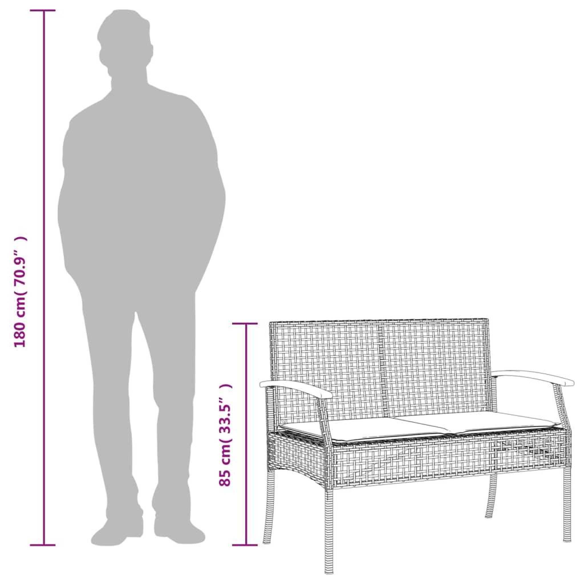 Voir la diapositive 6 : VIDAXL Salon de jardin 4 pcs avec coussins Noir Resine tressee