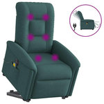 VIDAXL Fauteuil inclinable de massage electrique Vert fonce Tissu