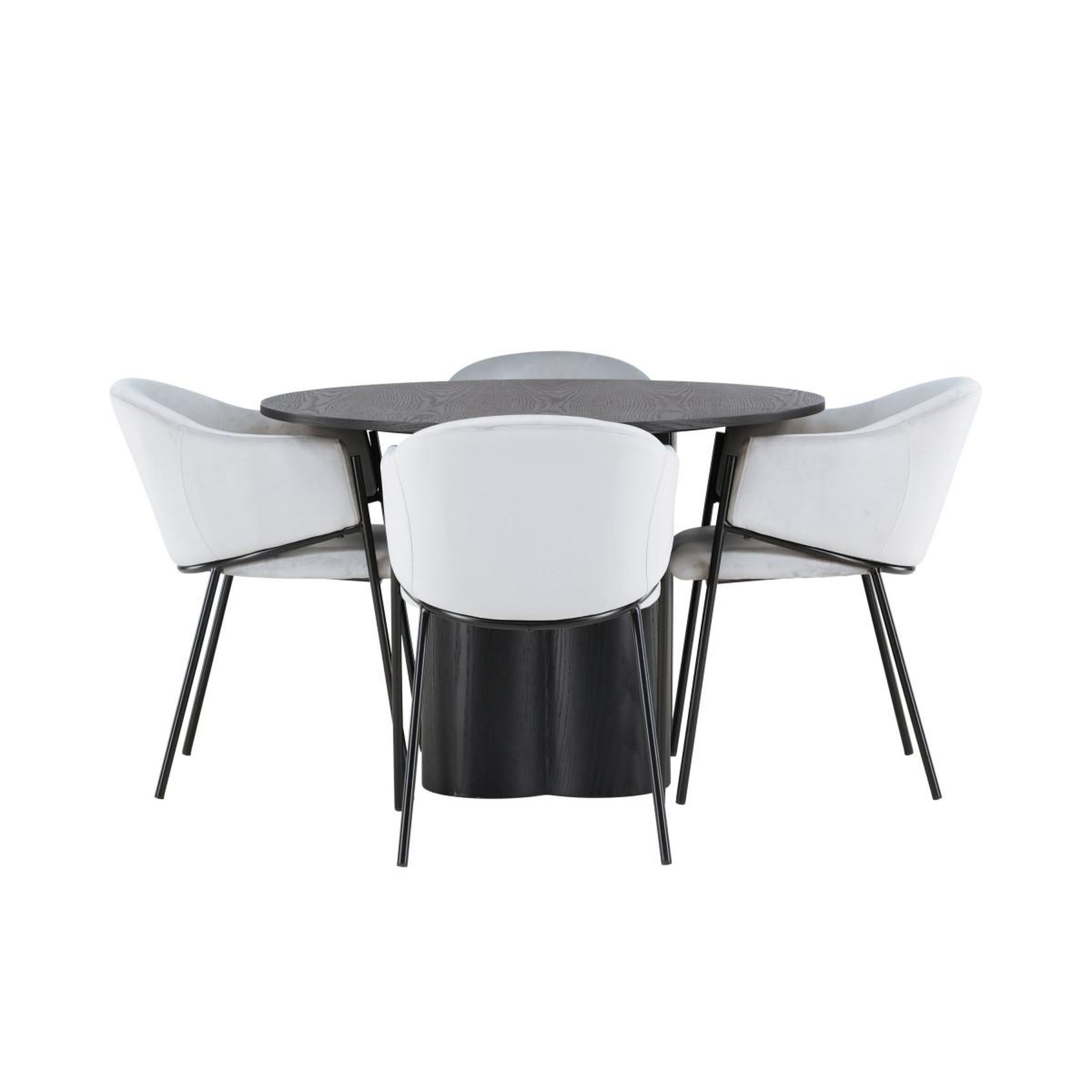 Voir la diapositive 2 : Paris Prix Ensemble table à manger & 4 chaises  olivia & evelina  110cm noir & gris