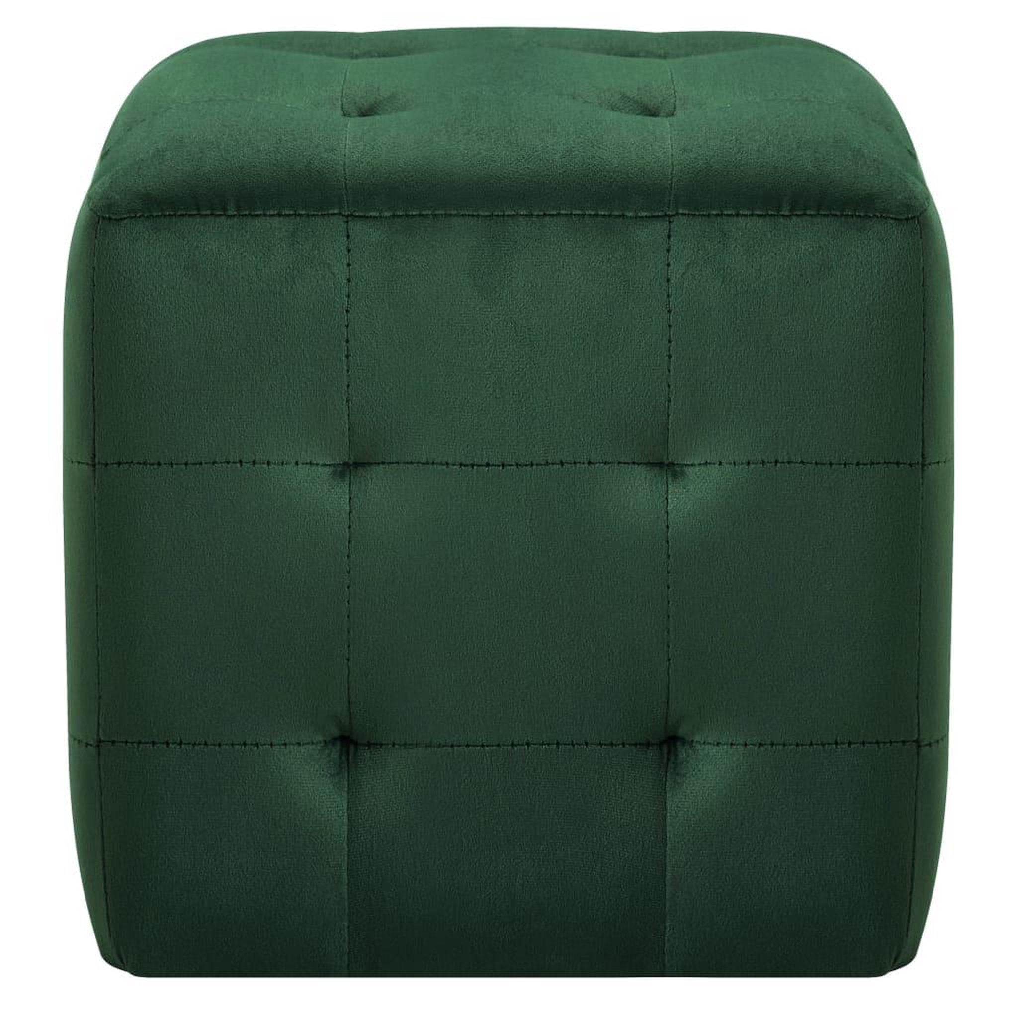 Voir la diapositive 3 : VIDAXL 2 pcs Poufs Vert 30 x 30 x 30 cm Tissu velours