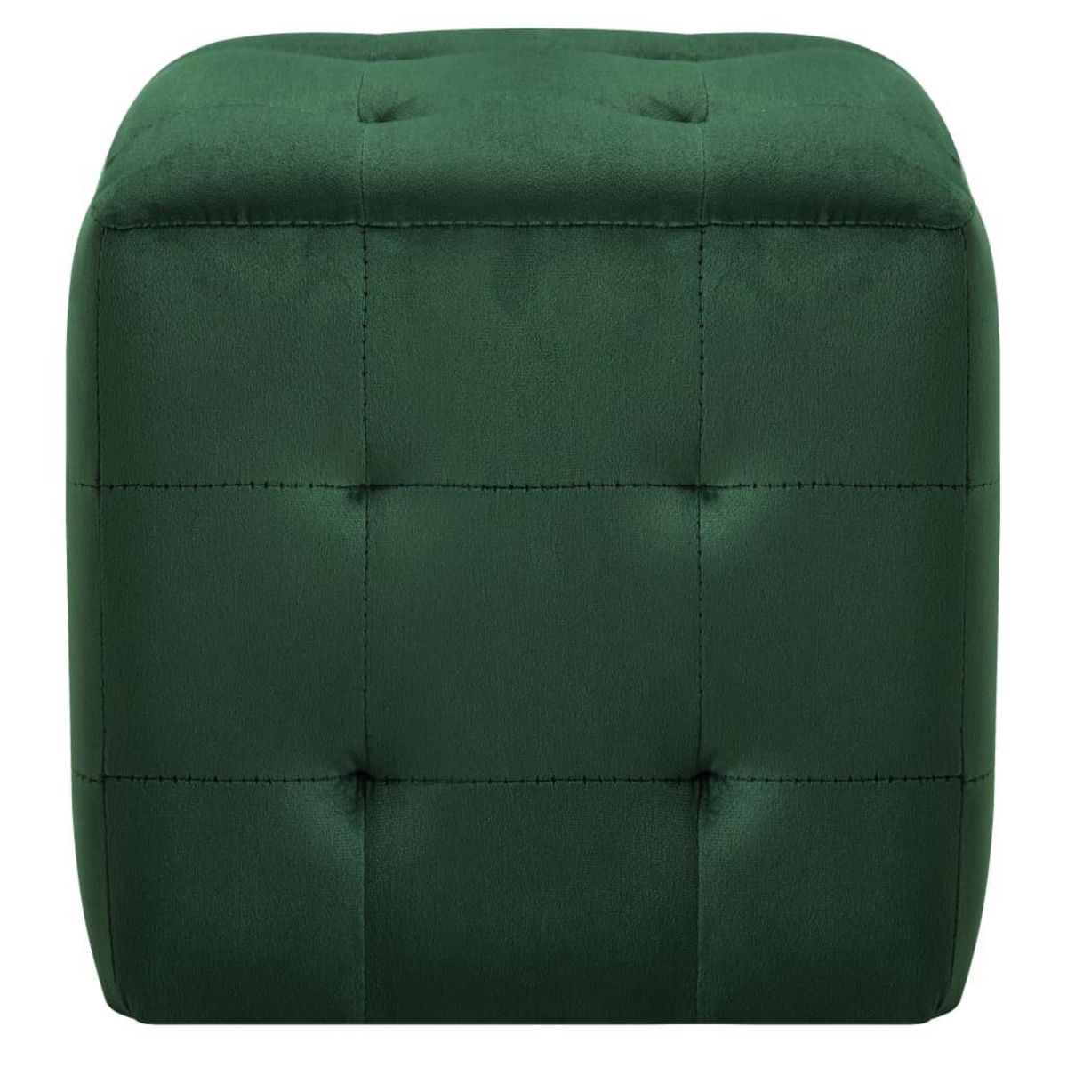 VIDAXL 2 pcs Poufs Vert 30 x 30 x 30 cm Tissu velours
