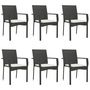 Voir la diapositive 4 : VIDAXL Ensemble a manger de jardin coussins 7pcs Noir Resine tressee
