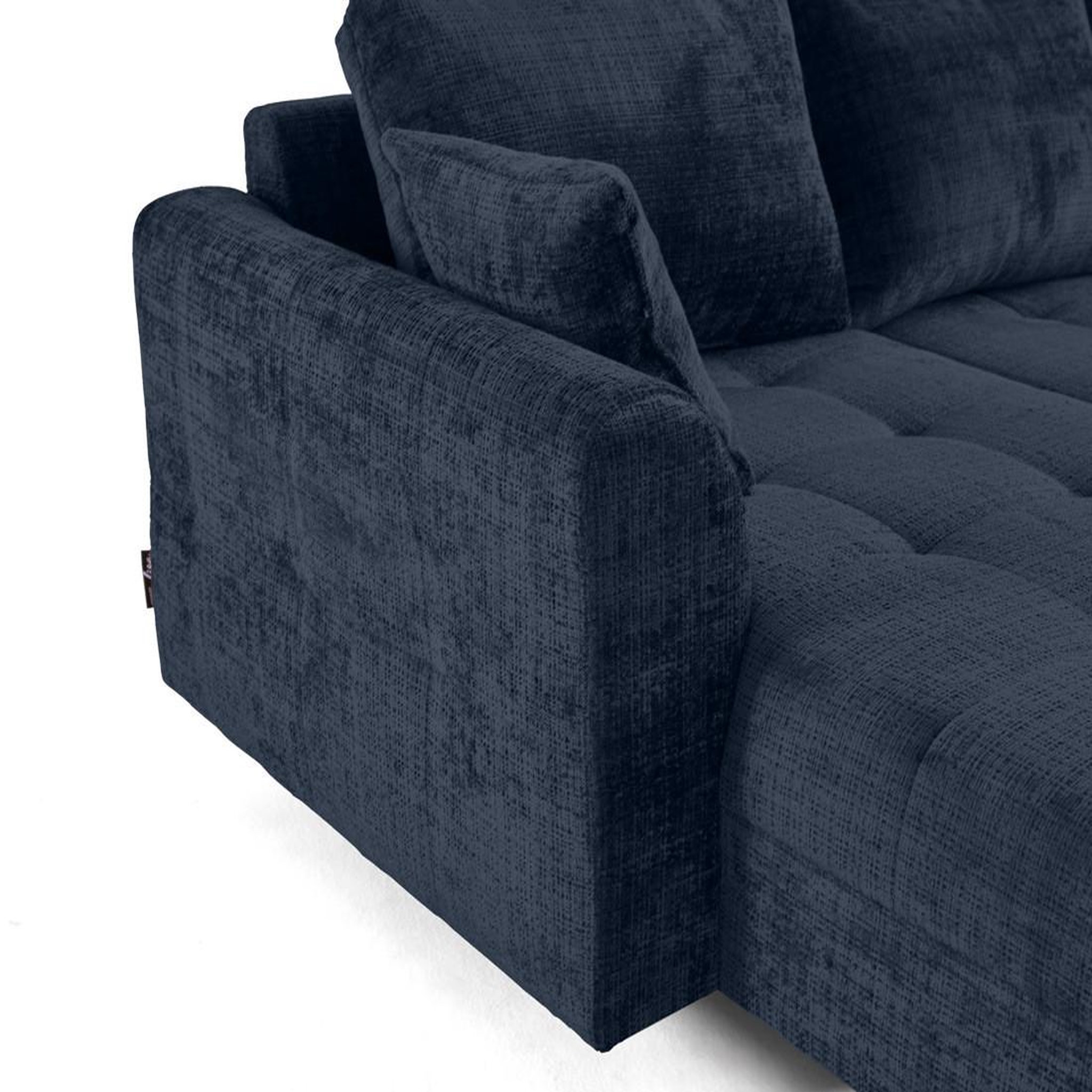 Voir la diapositive 6 : BEST MOBILIER Rune - canapé panoramique d'angle droit 7 places en velours texturé