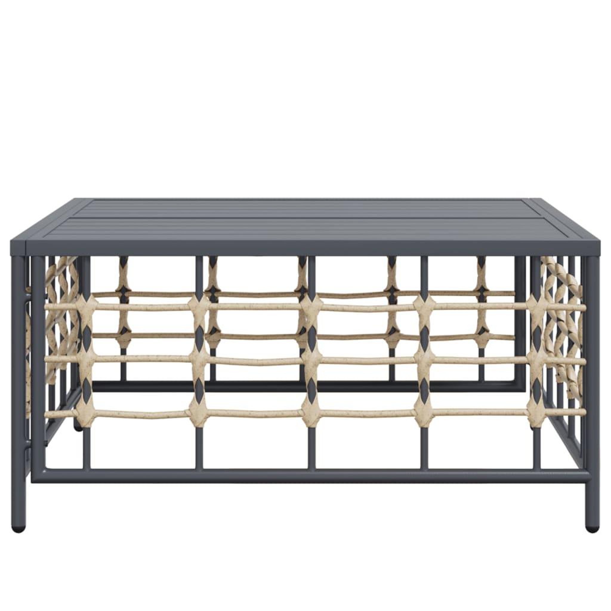 Voir la diapositive 4 : VIDAXL Table de jardin anthracite 70x70x34 cm resine tressee