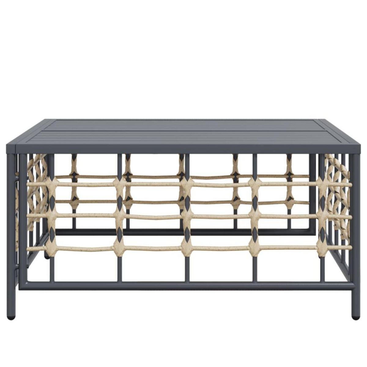 VIDAXL Table de jardin anthracite 70x70x34 cm resine tressee