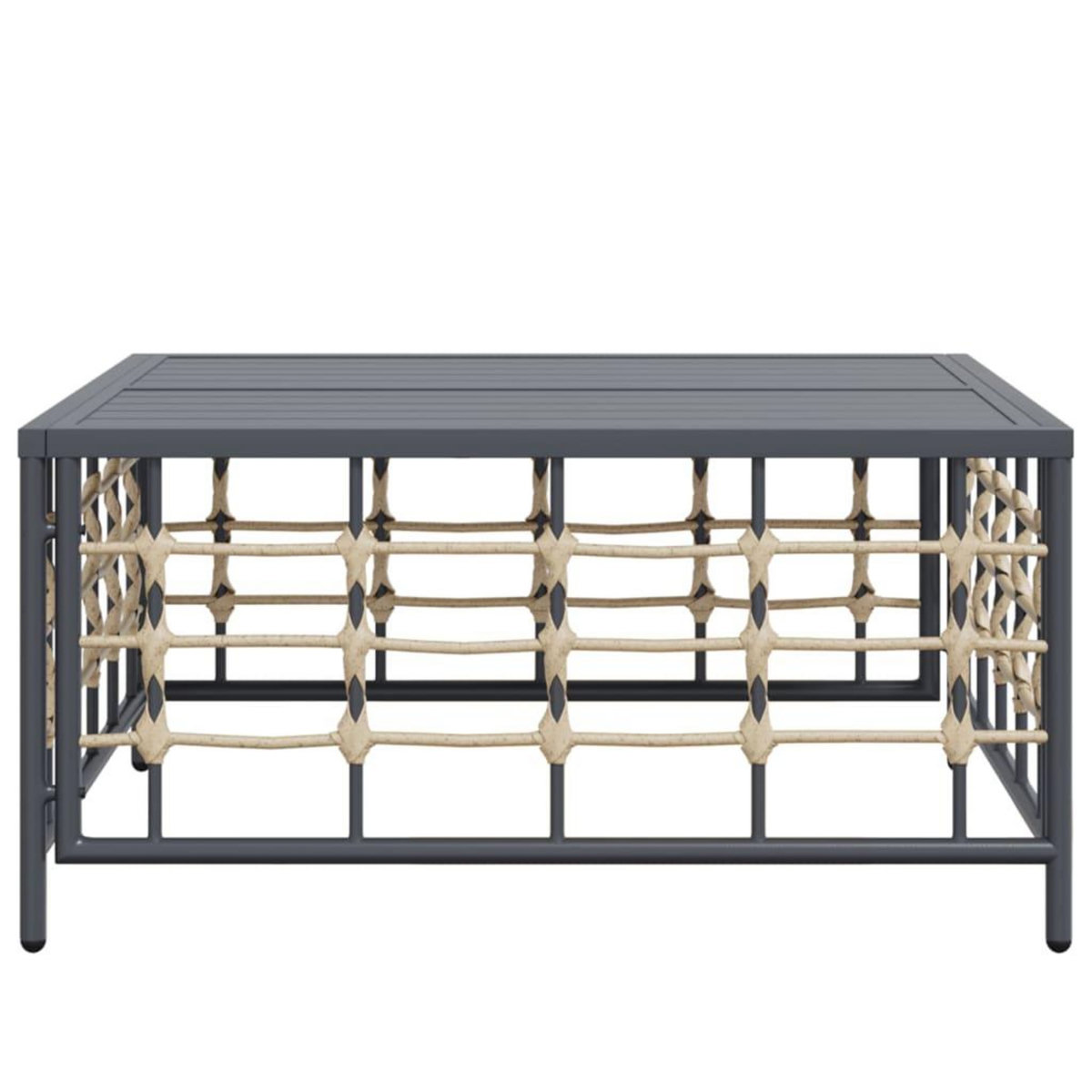 VIDAXL Table de jardin anthracite 70x70x34 cm resine tressee