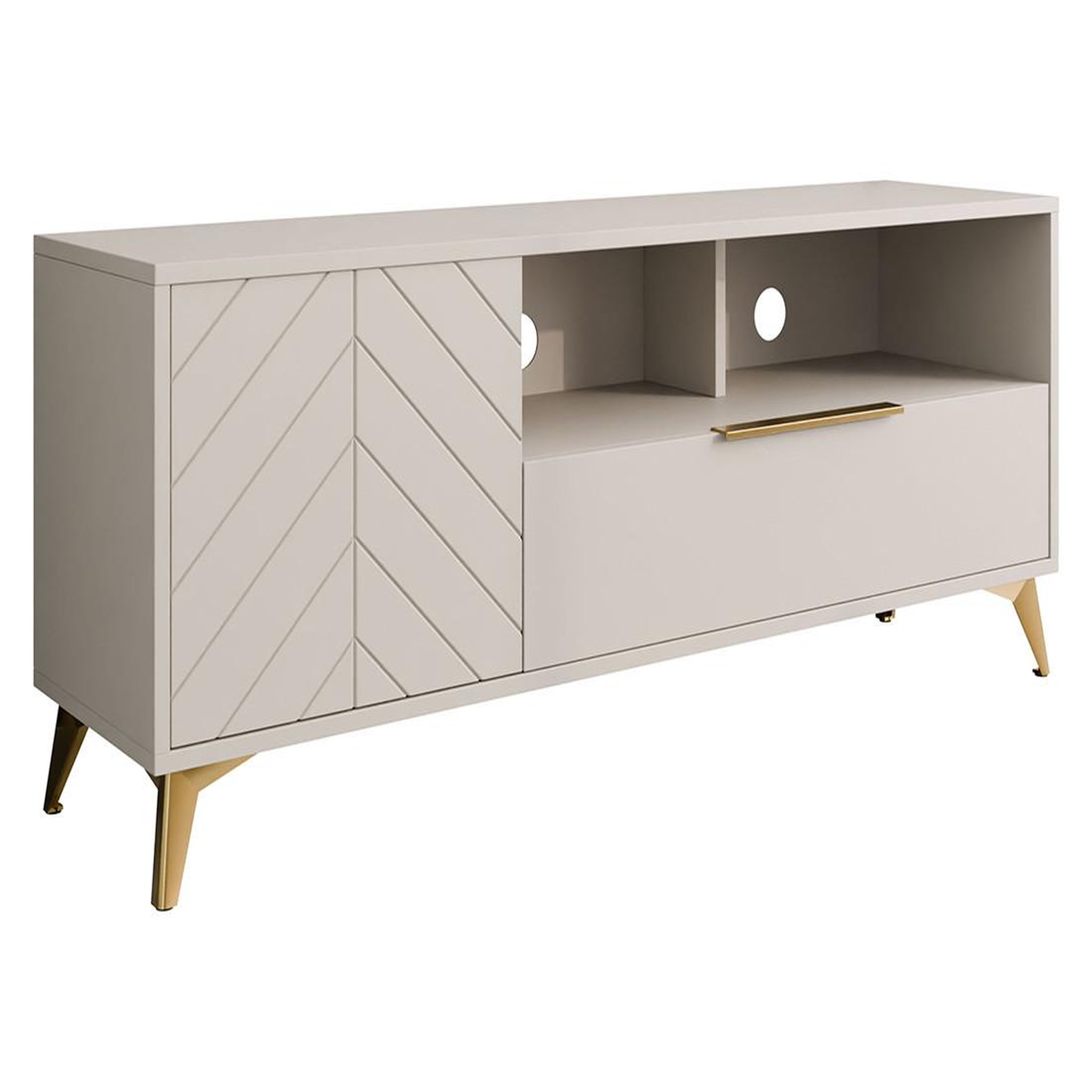 Voir la diapositive 1 : BEST MOBILIER Boccioni - meuble tv - beige - 150 cm