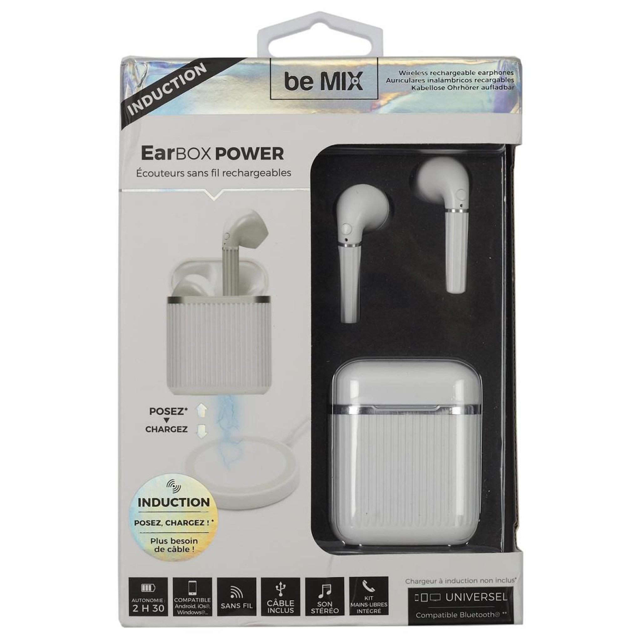 Voir la diapositive 5 : Paris Prix Écouteurs Sans Fils  Earbox Power  17cm Blanc
