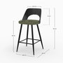 Voir la diapositive 4 : Rendez vous déco Lot de 2 chaises pour îlot central en tissu bouclé vert kaki 66 cm-Mindy