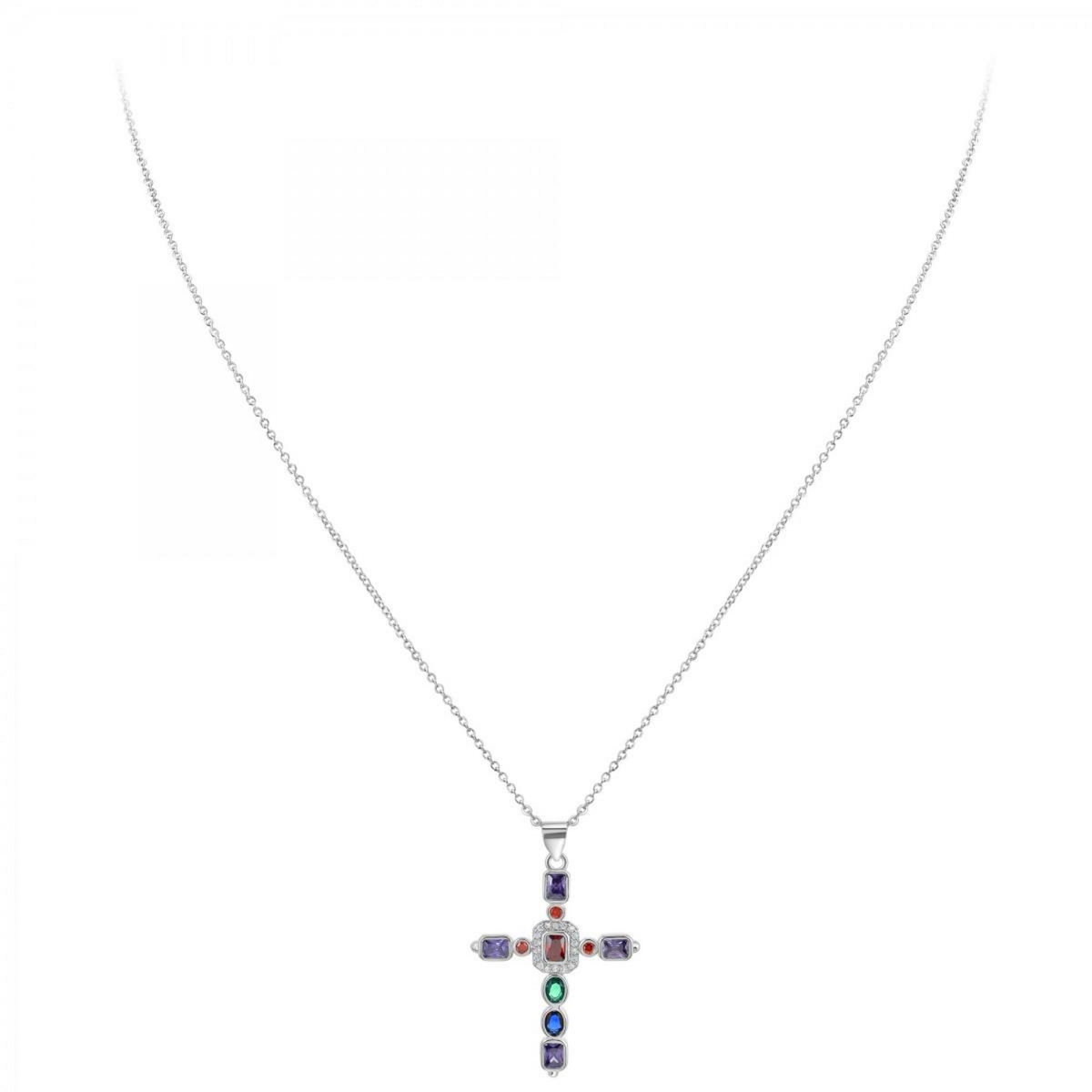 SC CRYSTAL Collier croix SC Crystal orné de Zirconium