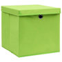 Voir la diapositive 2 : VIDAXL Boîtes de rangement avec couvercles 10 pcs 28x28x28 cm Vert