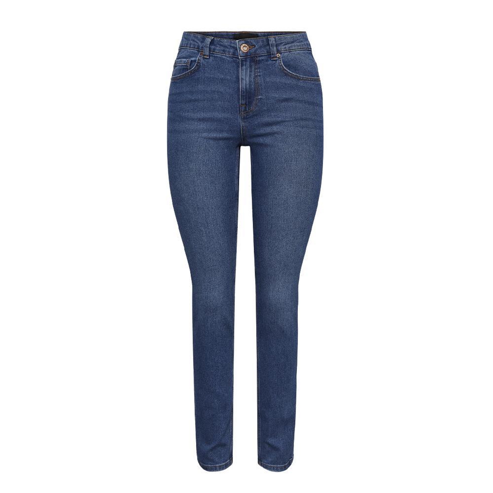 Pieces Jean Slim Bleu Femme Pieces Nunna. Coloris disponibles : Bleu