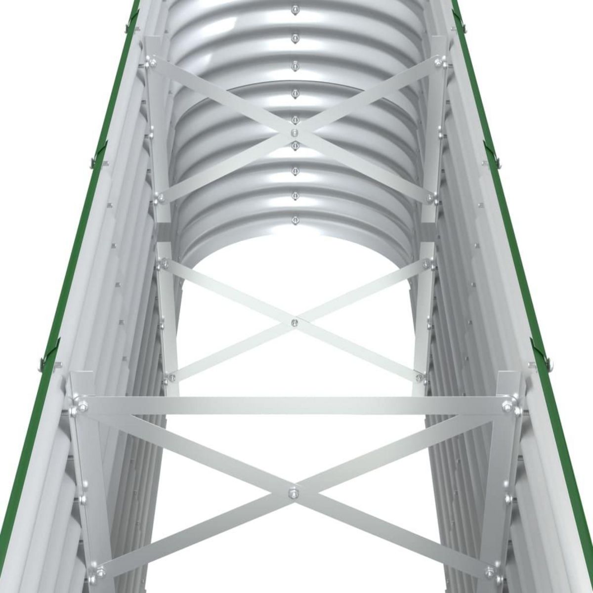 VIDAXL Lit sureleve de jardin Acier enduit de poudre 332x40x68 cm Vert