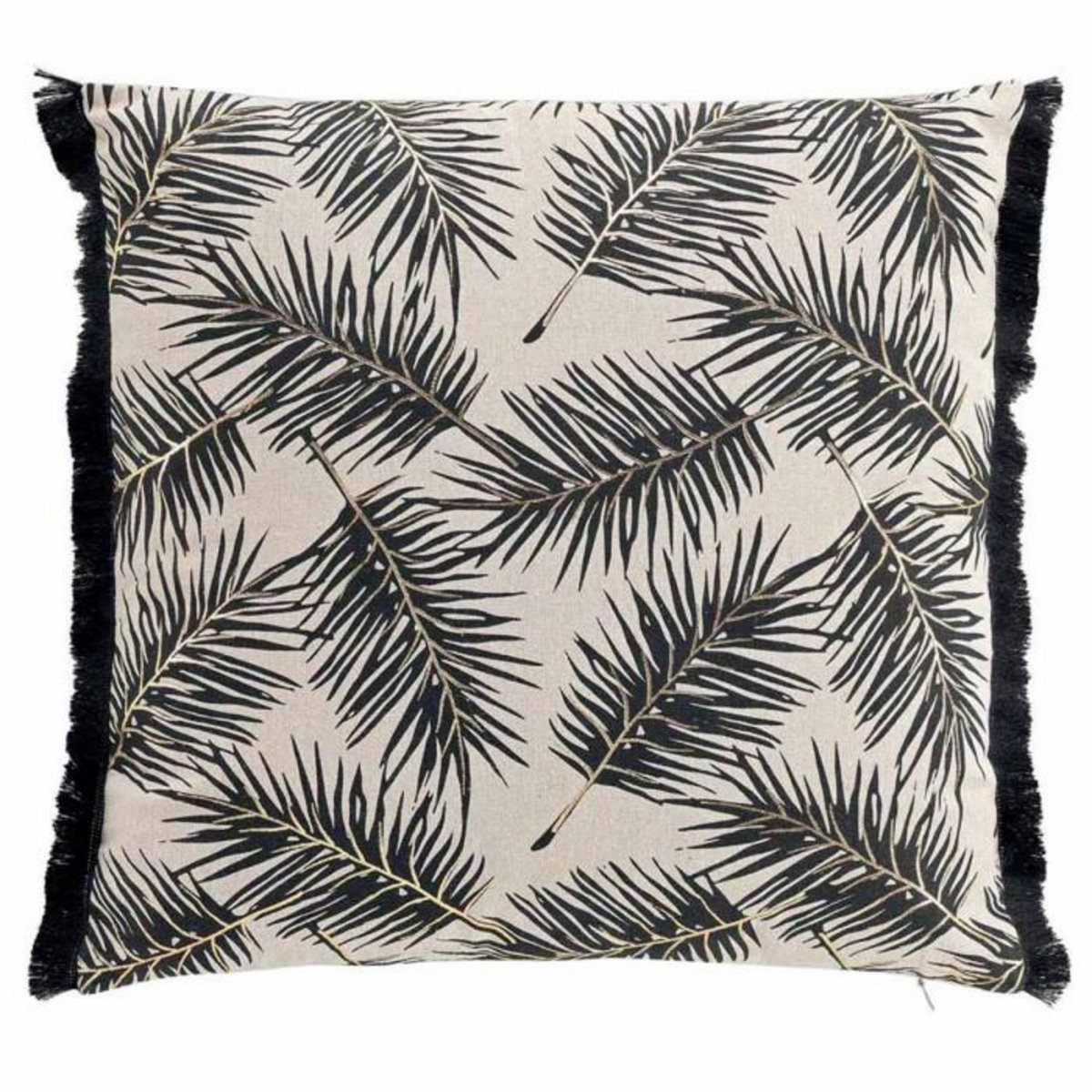 Paris Prix Coussin Déco à Franges  Azeris  45x45cm Ivoire
