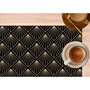 Voir la diapositive 2 : HABITABLE Lot de 2 sets de table avec encre métallique ELIOR - 30 x 45 cm - Or et noir
