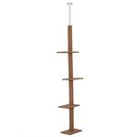 PAWHUT Arbre à chat poteau à griffer hauteur réglable dim. 43L x 27I x 228-260H cm 4 niveaux d'activités marron