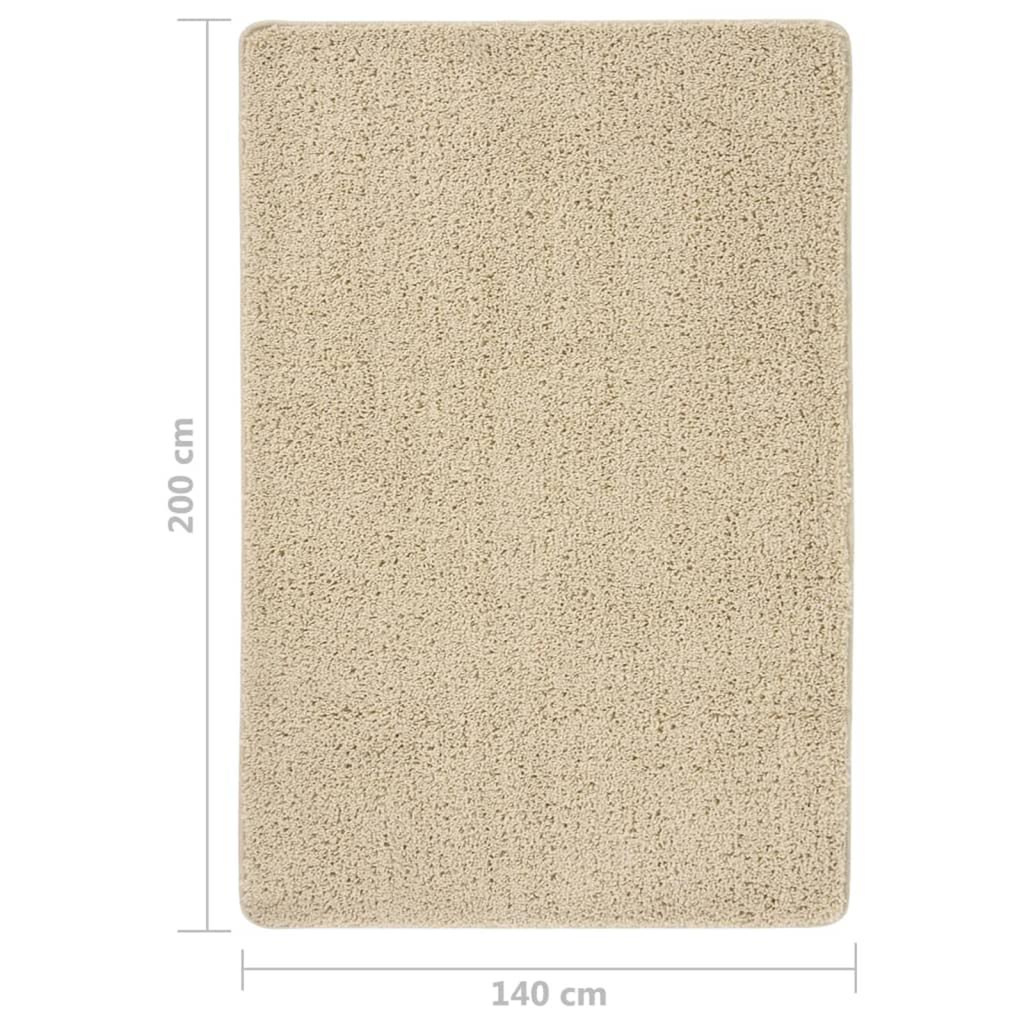 Voir la diapositive 5 : VIDAXL Tapis shaggy antiderapant Creme 140x200 cm