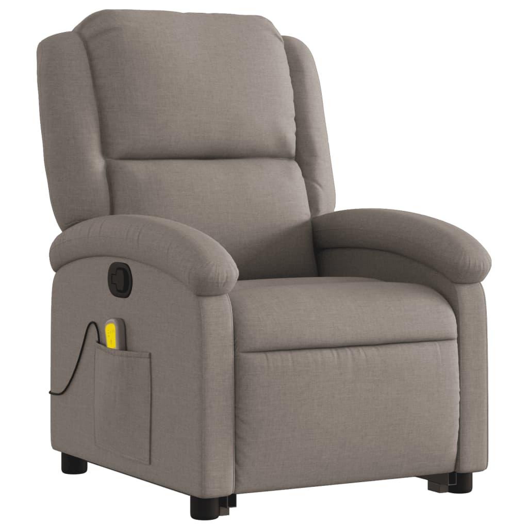 Voir la diapositive 4 : VIDAXL Fauteuil inclinable de massage Taupe Tissu